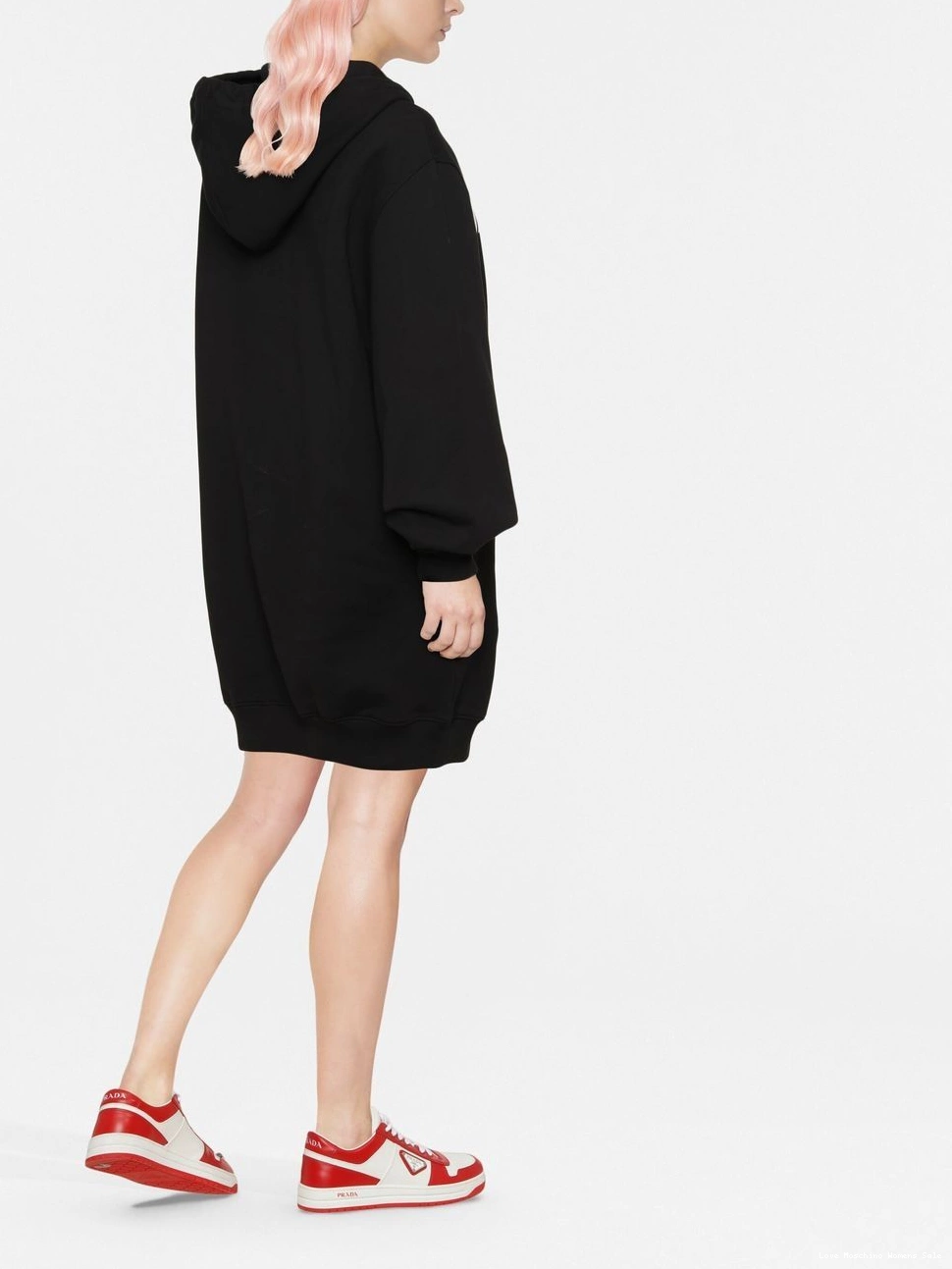 Affordable Moschino Love hooded dress Women logo-print 0429
